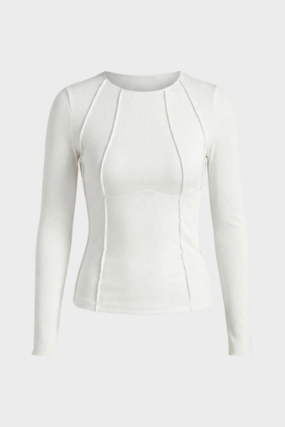 Hyacinth | Women's Ribbed Long Sleeve Round Neck Top