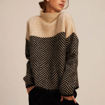 Seraphina | Women's High-Collar Loose-Fit Knit Sweater