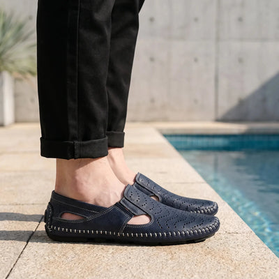 Breathable Perforated Moccasin Loafers for Men