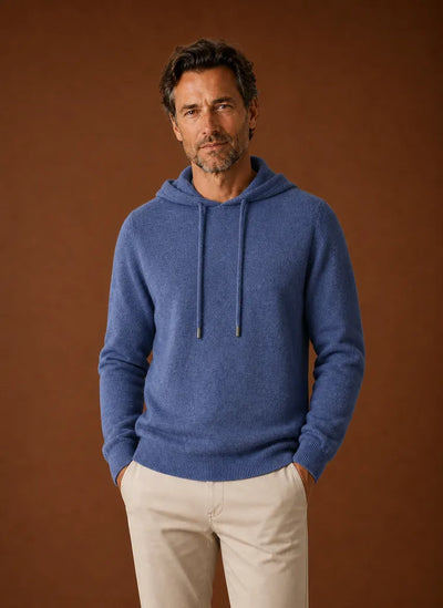 Soft-Touch Hooded Knitted Pullover Sweater for Men