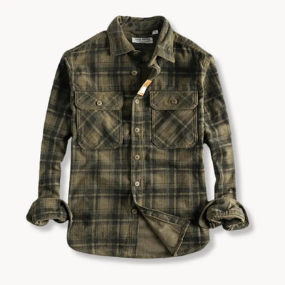 Checked Flannel Shirt with Chest Pockets for Men