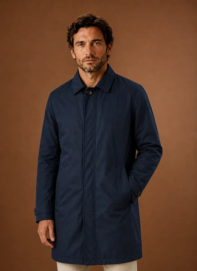 Lightweight Water-Resistant Trench Coat for Men