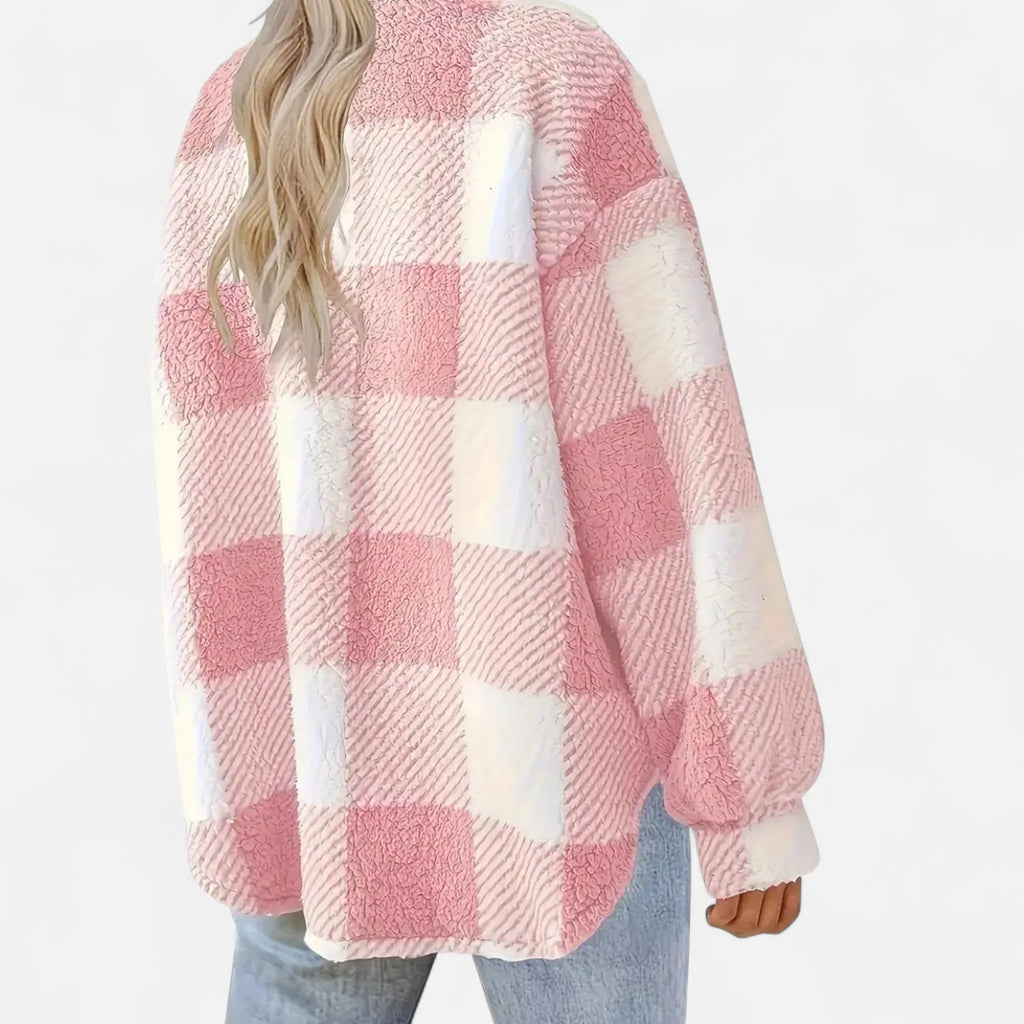 Agatha | Women's Checkered Plush Winter Jacket