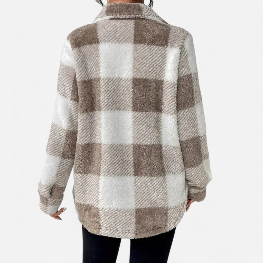 Agatha | Women's Checkered Plush Winter Jacket
