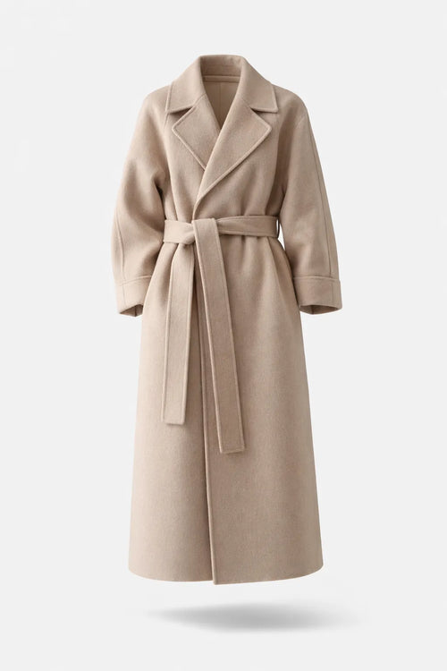 Althea | Women's Notch-Lapel Coat with Self-Tie Waist Belt