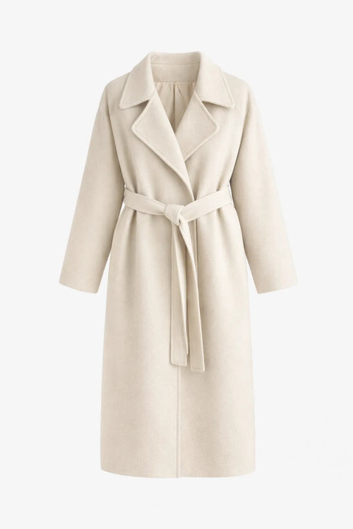 Althea | Women's Notch-Lapel Coat with Self-Tie Waist Belt