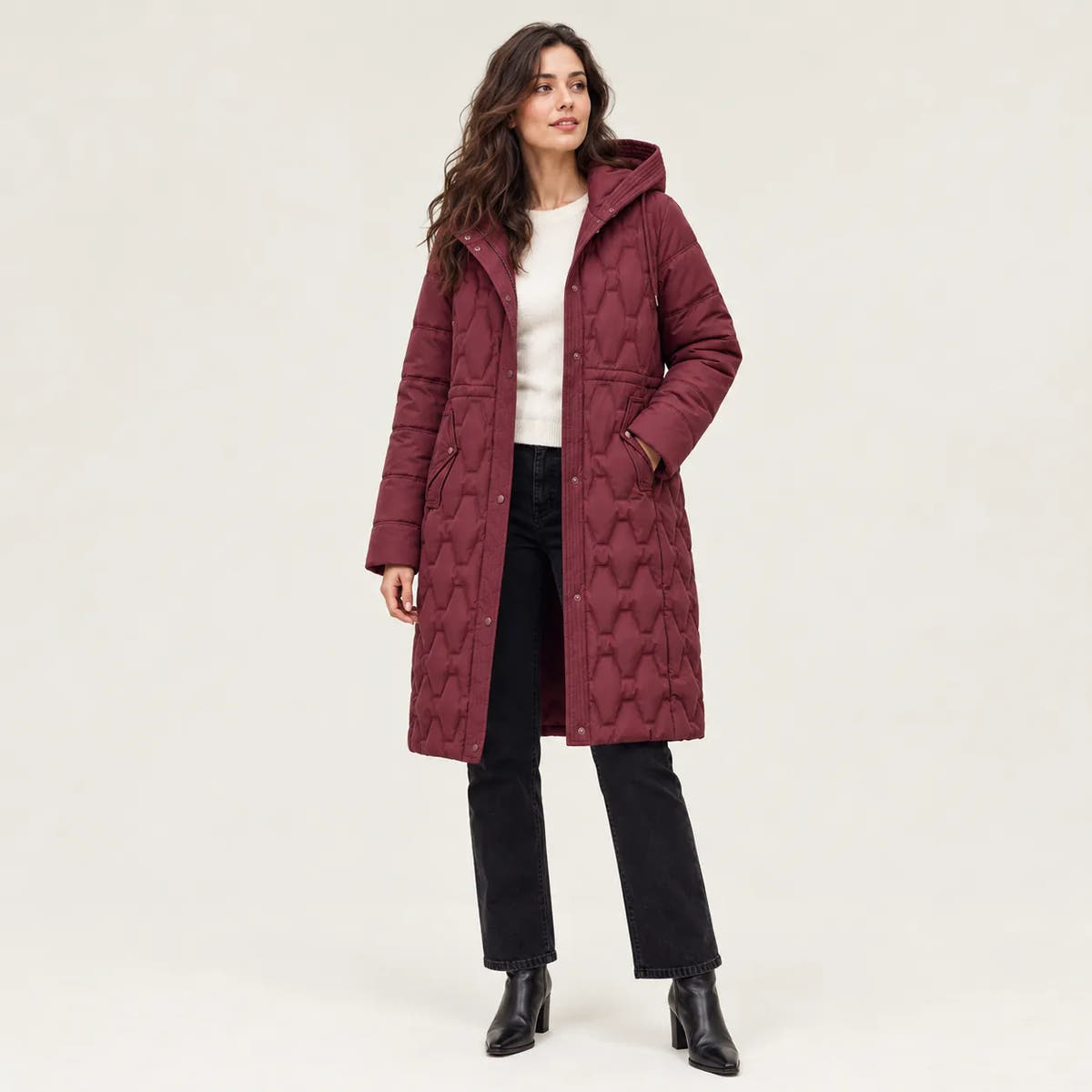 Anastasia | Women's Long Quilted Hooded Puffer Coat