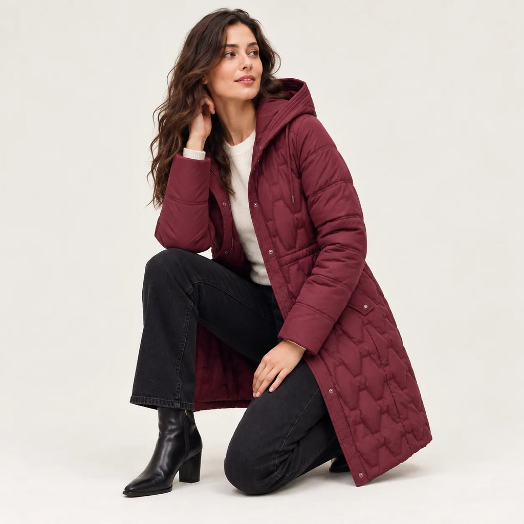 Anastasia | Women's Long Quilted Hooded Puffer Coat