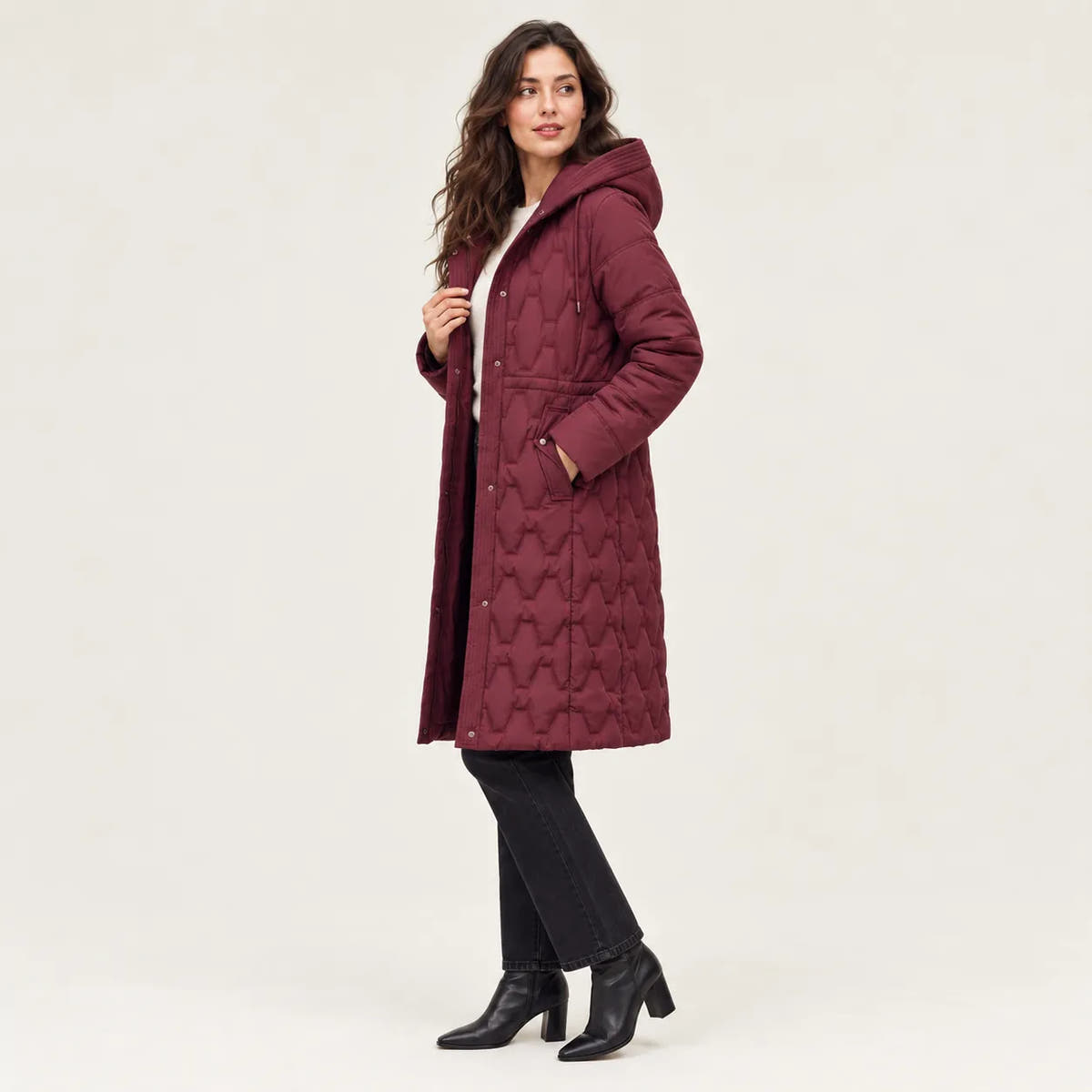 Anastasia | Women's Long Quilted Hooded Puffer Coat