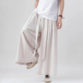 Bohemian Wide Leg Trousers with Elastic Waist for Men