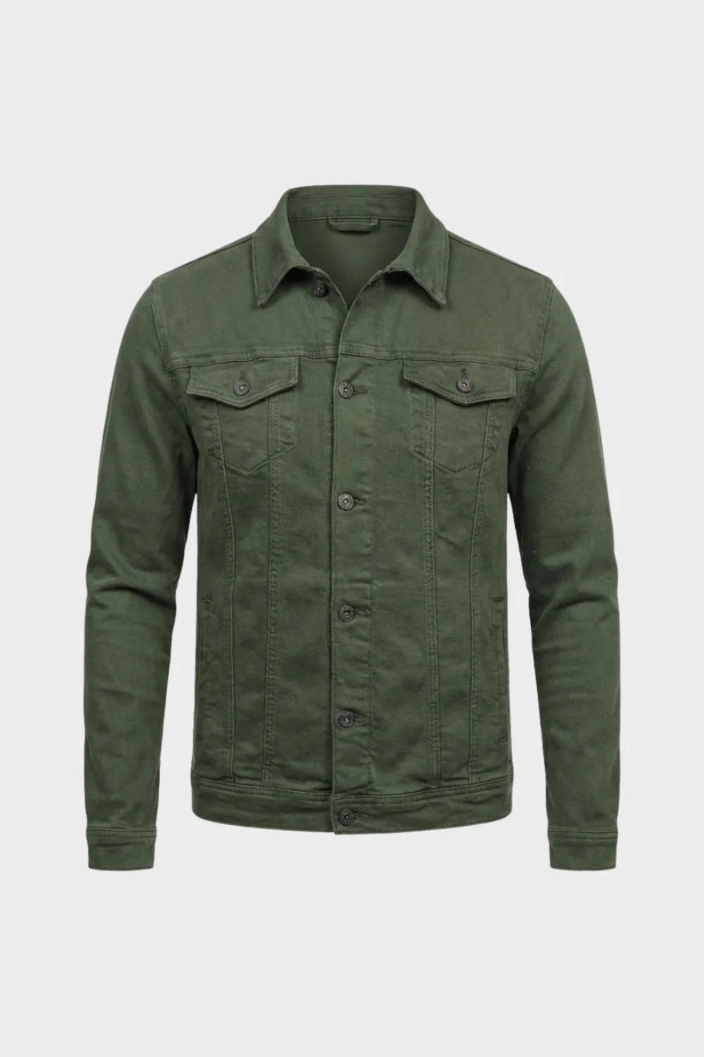 Button Placket Jacket with Chest Pockets for Men