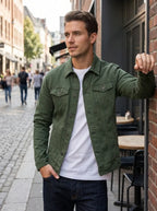 Button Placket Jacket with Chest Pockets for Men