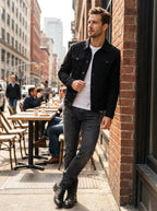 Button Placket Jacket with Chest Pockets for Men