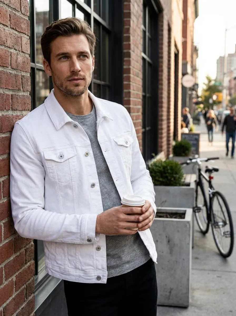 Button Placket Jacket with Chest Pockets for Men