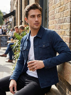 Button Placket Jacket with Chest Pockets for Men