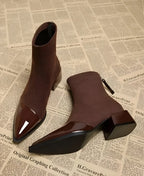 Cassia | Women's Suede Ankle Boots with Block Heel