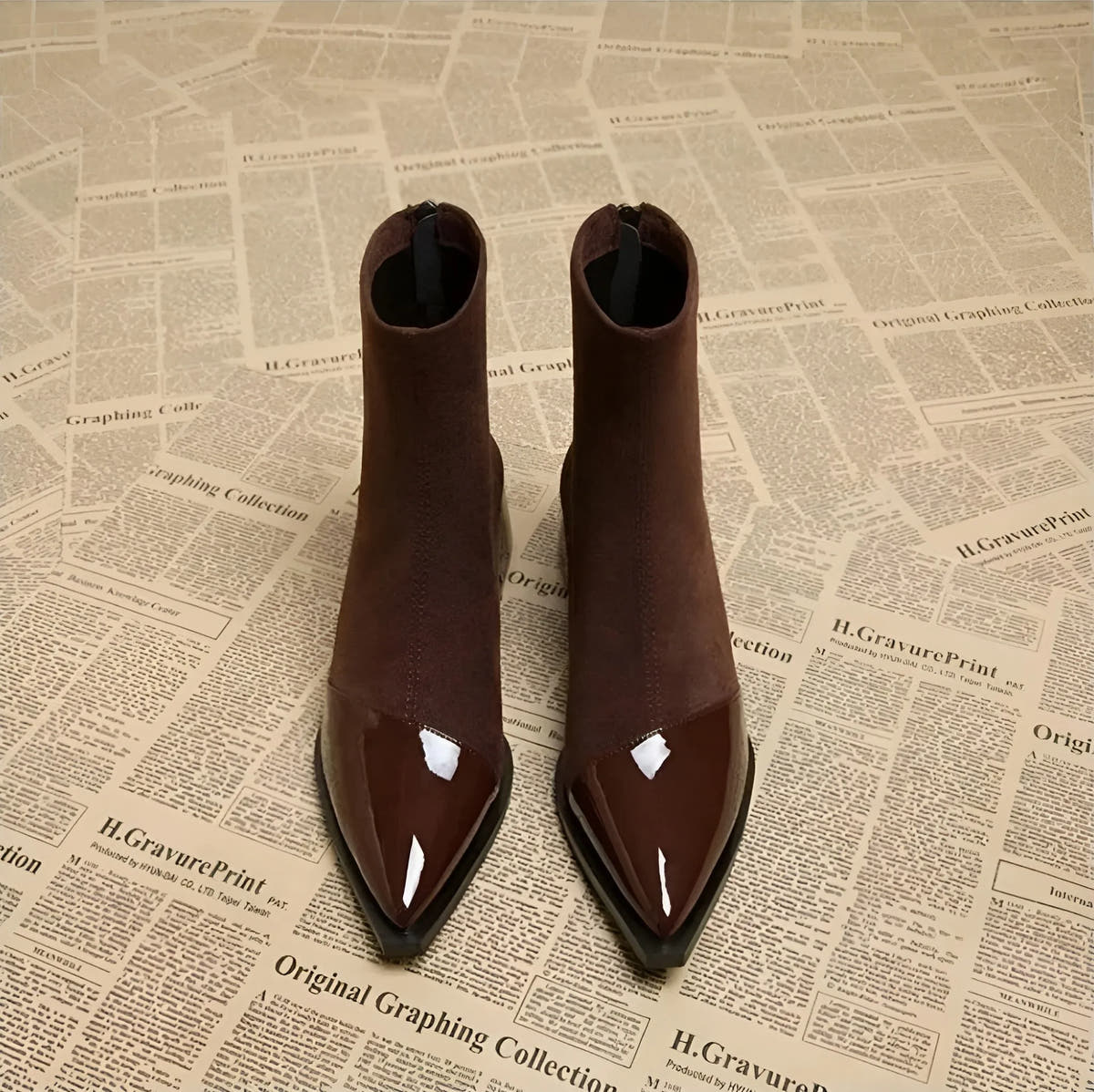 Cassia | Women's Suede Ankle Boots with Block Heel