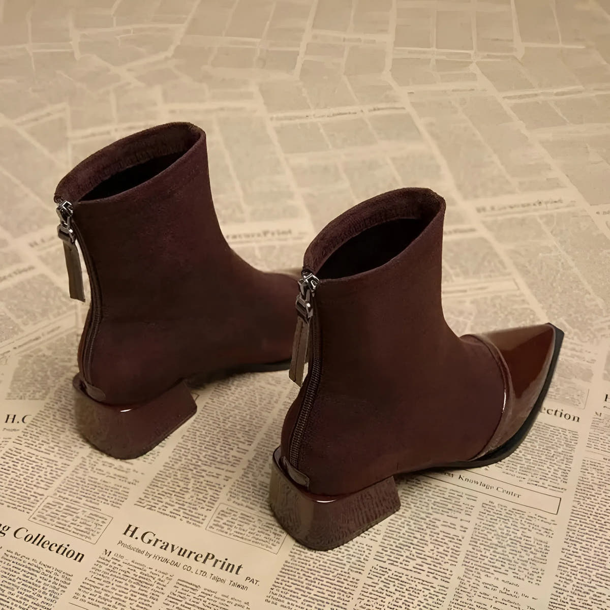 Cassia | Women's Suede Ankle Boots with Block Heel