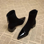 Cassia | Women's Suede Ankle Boots with Block Heel