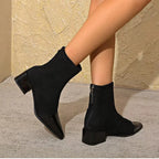 Cassia | Women's Suede Ankle Boots with Block Heel