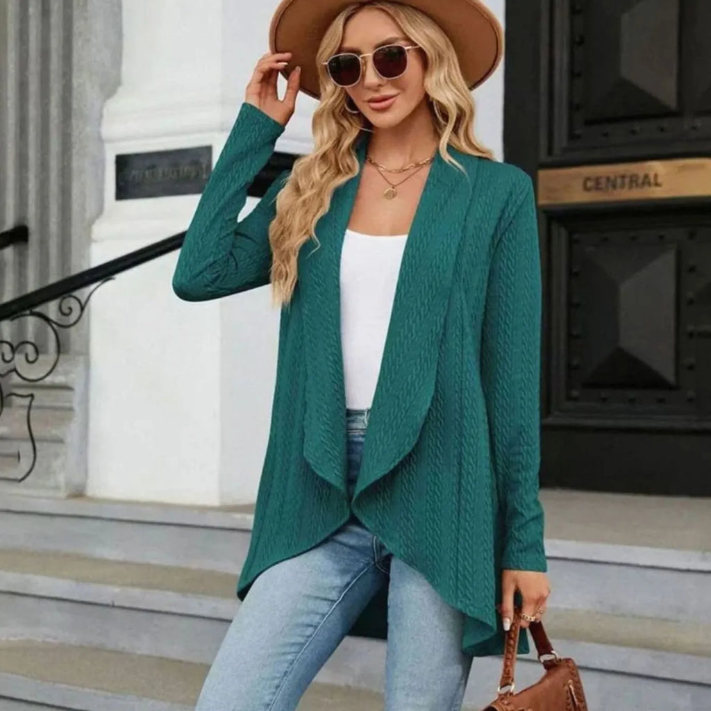 Cecilia | Women's Open-Front Cable Knit Cardigan