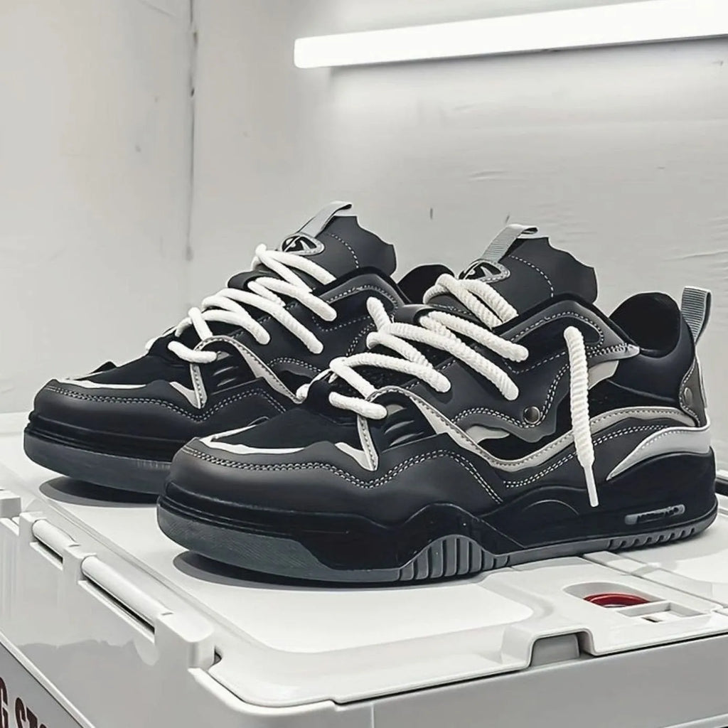 Chunky Color-Block Low-Top Lace-Up Trainers for Men