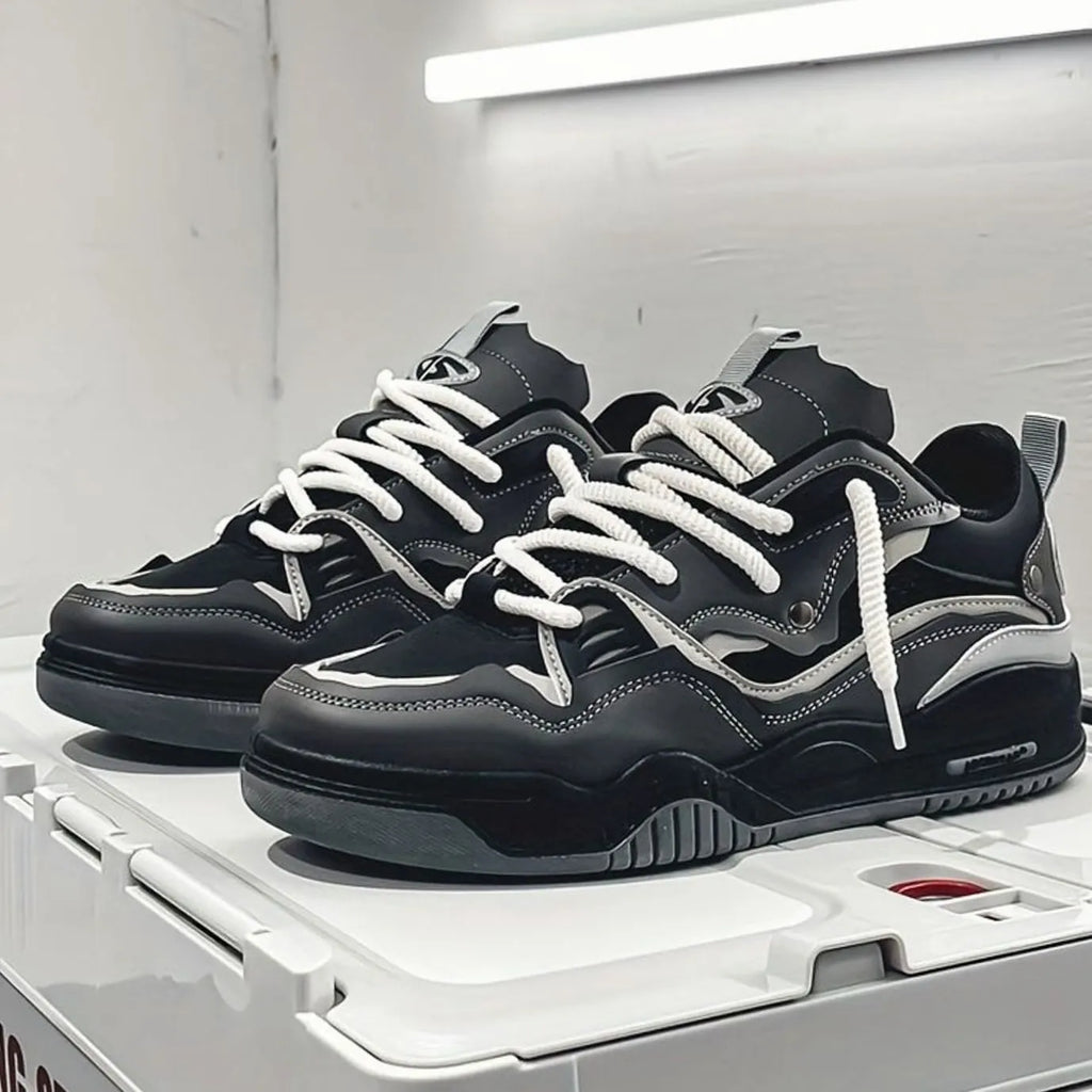 Chunky Color-Block Low-Top Lace-Up Trainers for Men