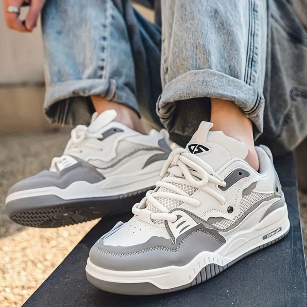 Chunky Color-Block Low-Top Lace-Up Trainers for Men