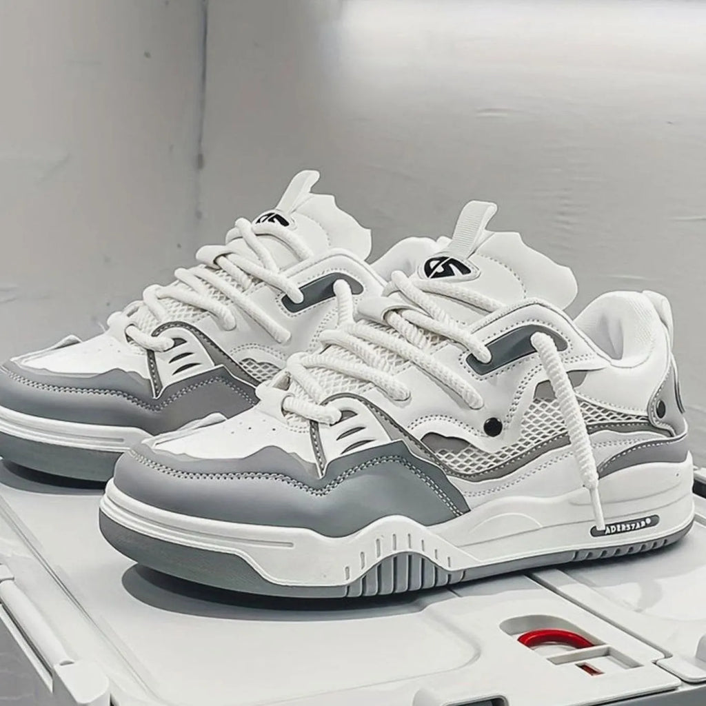 Chunky Color-Block Low-Top Lace-Up Trainers for Men
