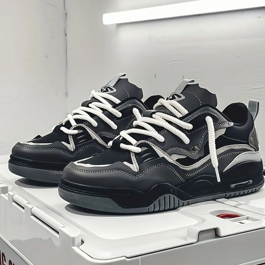 Chunky Color-Block Low-Top Lace-Up Trainers for Men