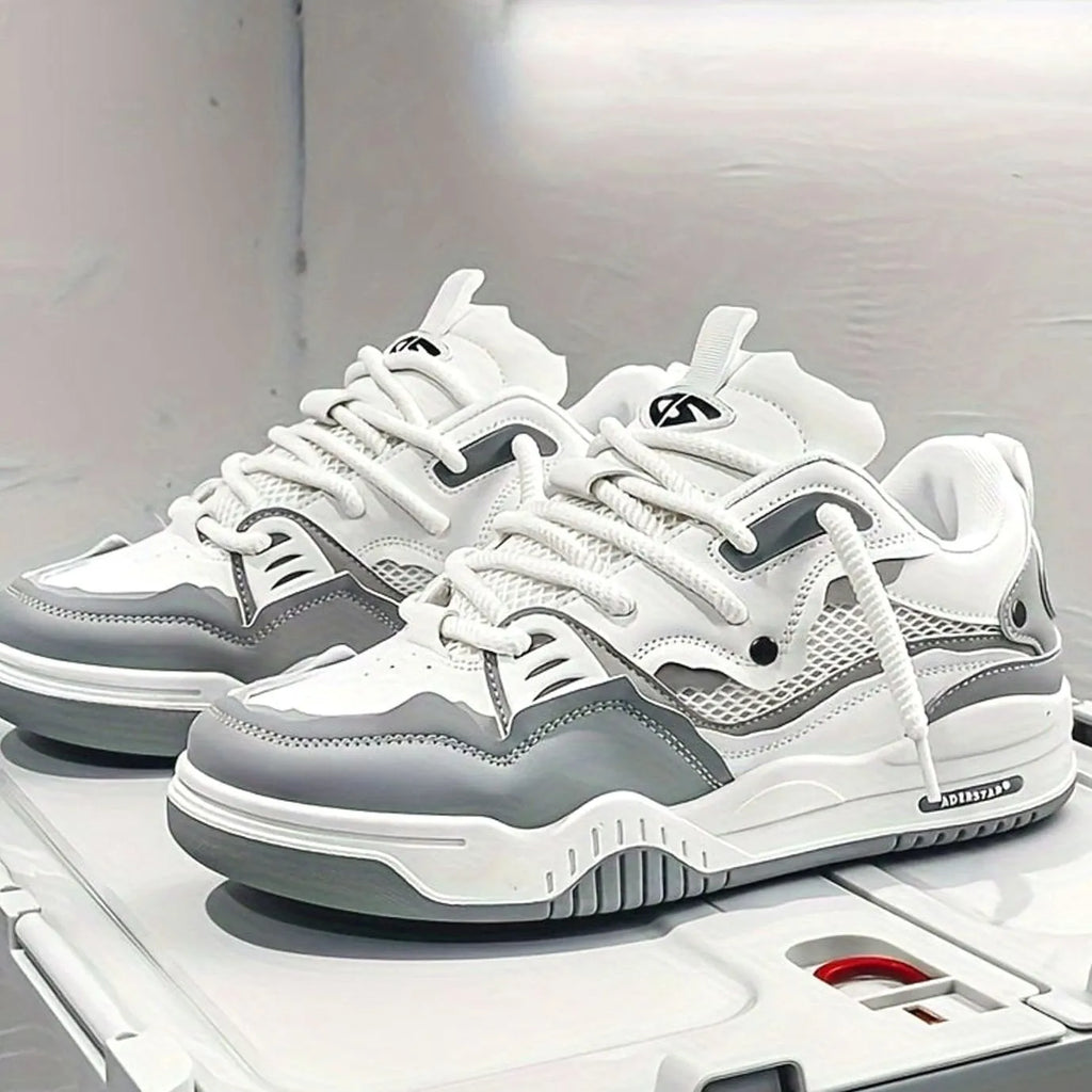 Chunky Color-Block Low-Top Lace-Up Trainers for Men