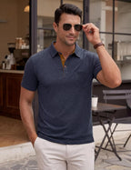 Classic Collar Polo Shirt with Chest Pocket for Men