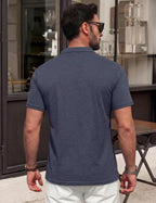 Classic Collar Polo Shirt with Chest Pocket for Men