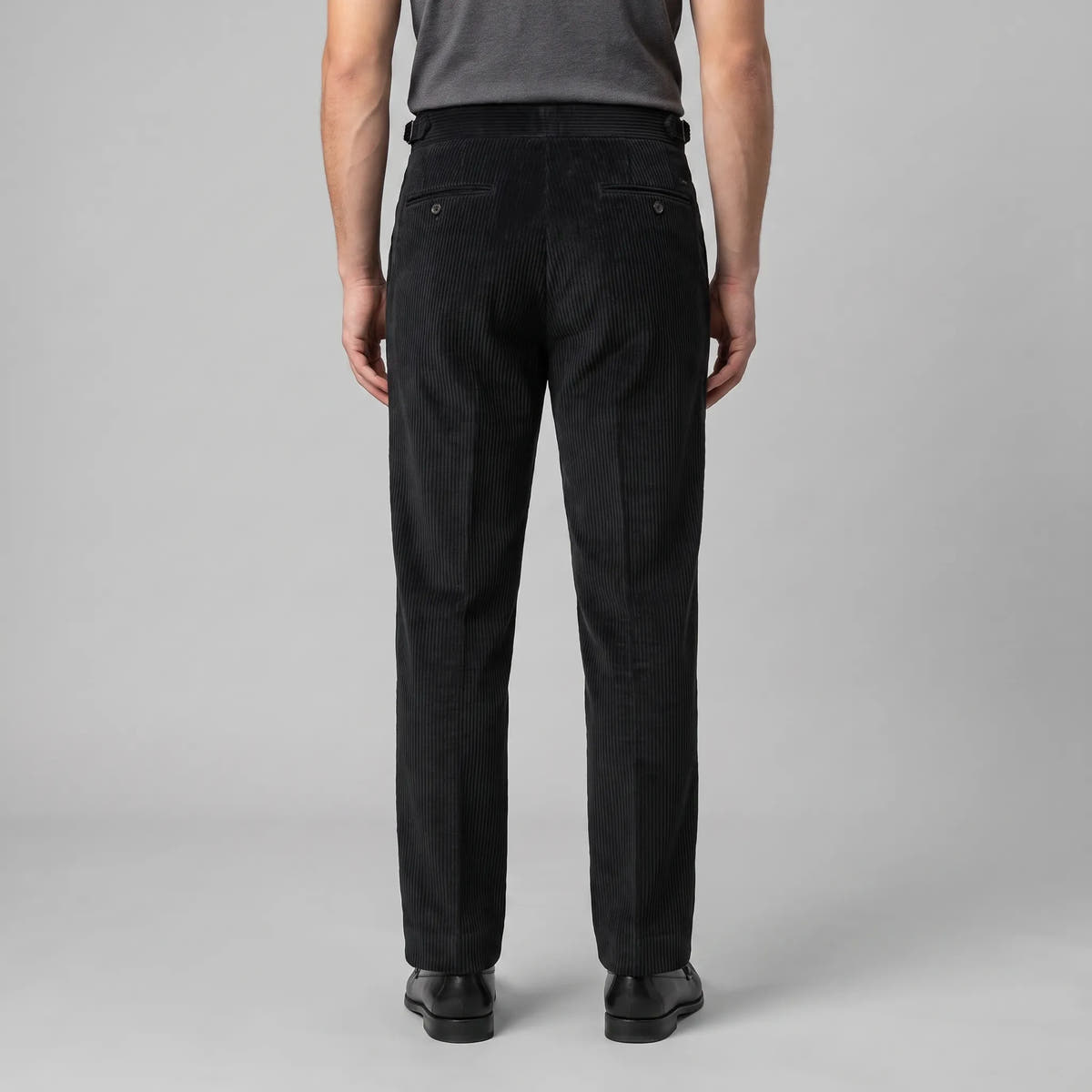 Classic Corduroy Trousers with Double Pleats for Men