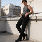 Classic Corduroy Trousers with Double Pleats for Men