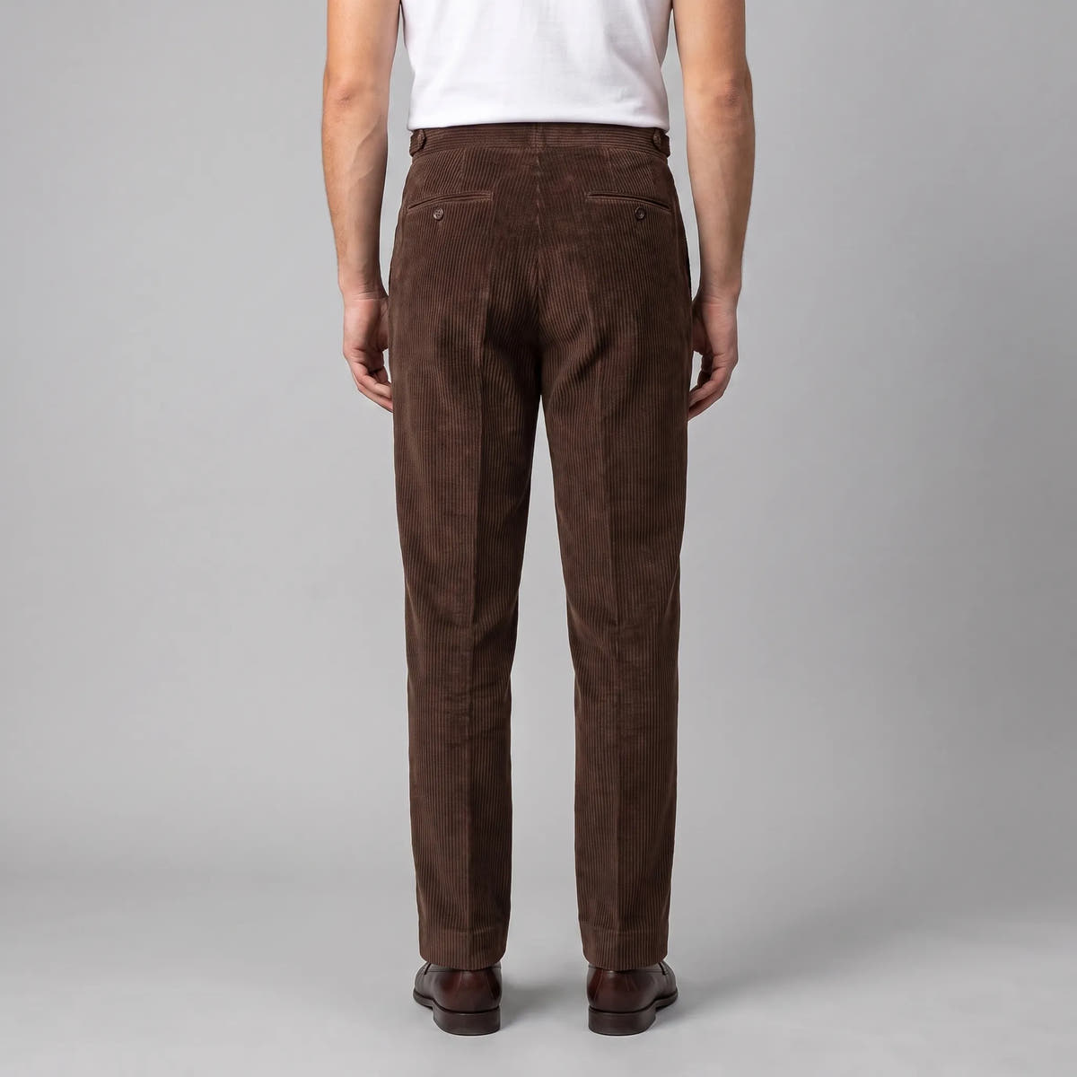 Classic Corduroy Trousers with Double Pleats for Men