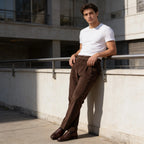 Classic Corduroy Trousers with Double Pleats for Men