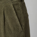 Classic Corduroy Trousers with Double Pleats for Men