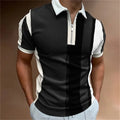 Classic Zip Neck Shirt with Pointed Collar for Men