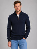 Cotton Quarter-Zip Funnel Neck Sweater for Men