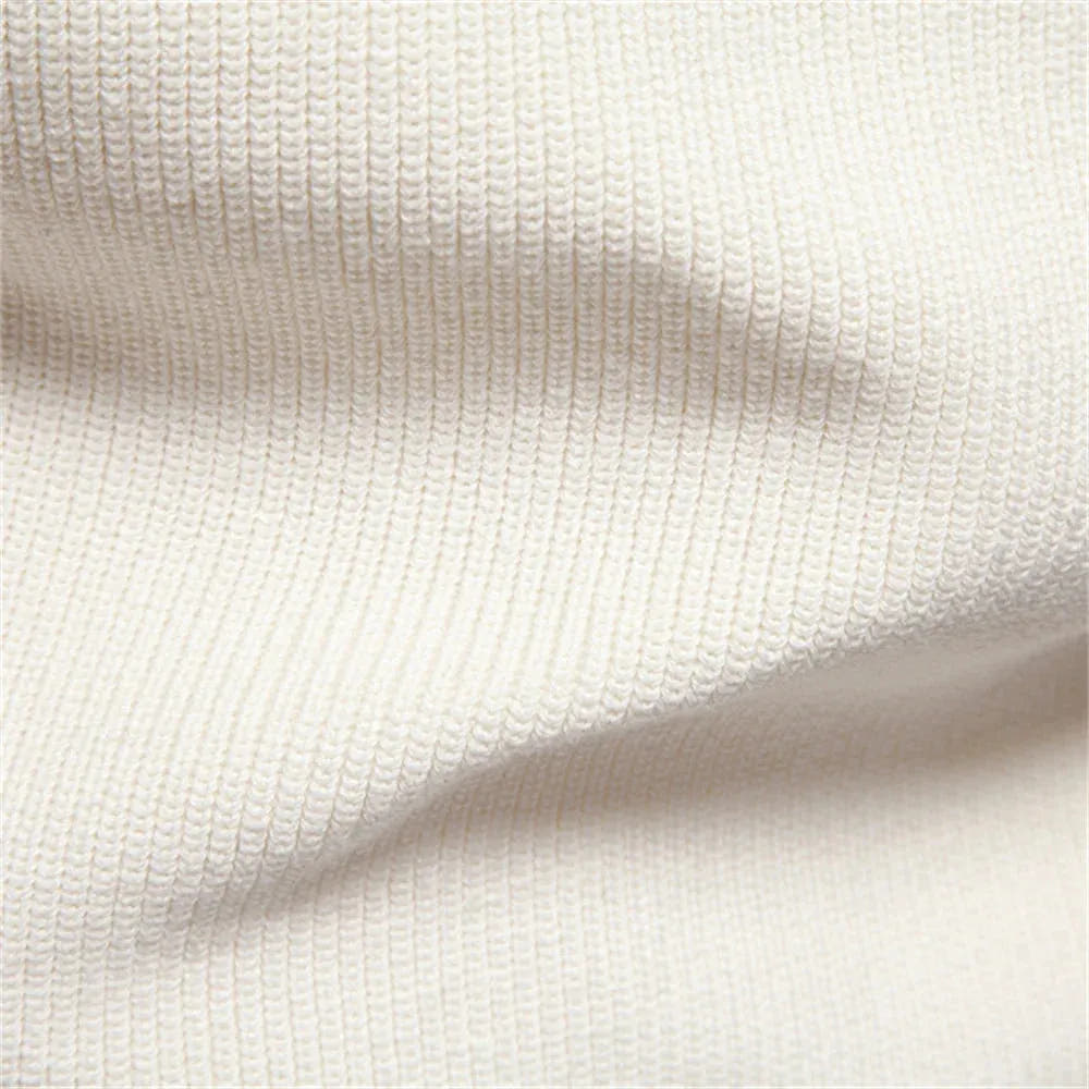 Cotton Quarter-Zip Sweater with Stand Collar for Men