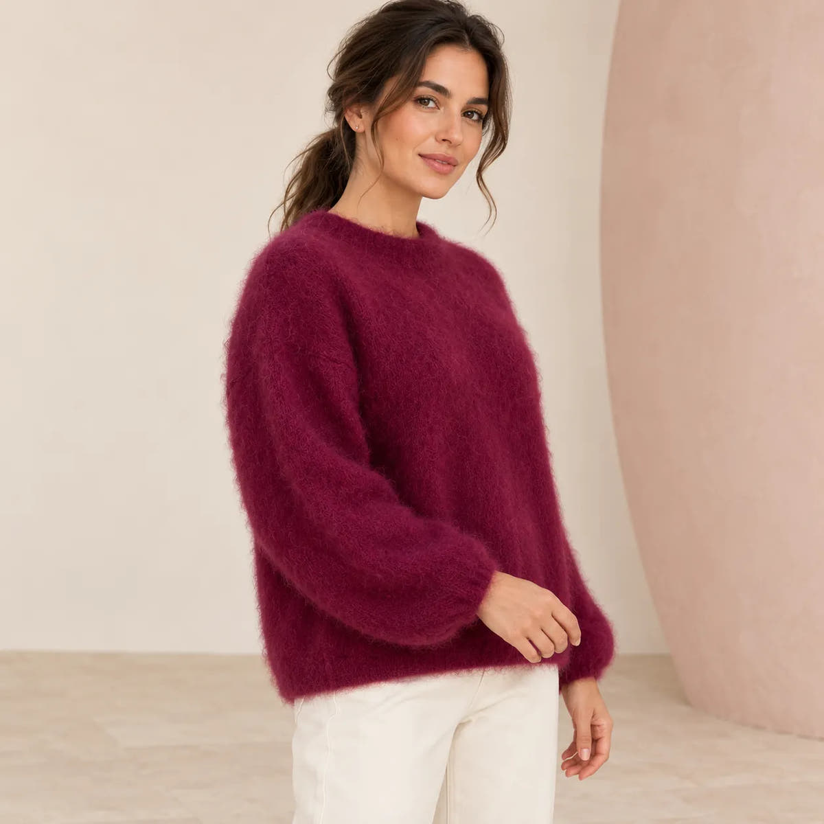 Delphine | Women's Fluffy-Knit Pullover Sweater