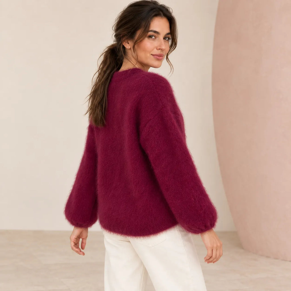 Delphine | Women's Fluffy-Knit Pullover Sweater