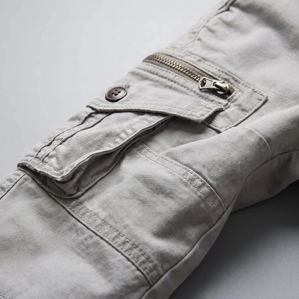 Elastic Waist Multi-Pocket Cargo Style Joggers for Men
