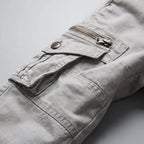 Elastic Waist Multi-Pocket Cargo Style Joggers for Men