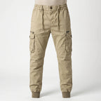 Elastic Waist Multi-Pocket Cargo Style Joggers for Men