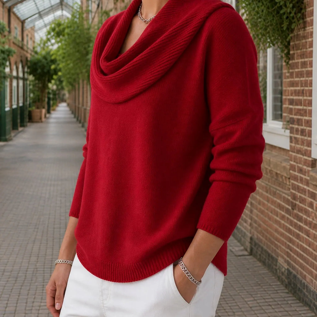 Eleni | Women's Cowl Neck Dropped-Shoulder Jumper