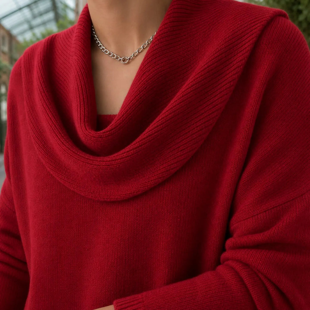 Eleni | Women's Cowl Neck Dropped-Shoulder Jumper