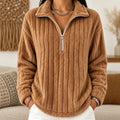 Esther | Women's Quarter-Zip Ribbed Fleece Pullover