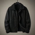 Faux Shearling-Lined Suede-Effect Aviator Jacket for Men